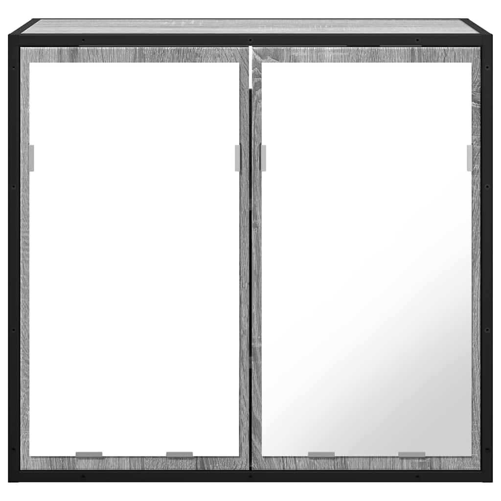 vidaXL Bathroom Mirror Cabinet Grey Sonoma 65x20x60 cm Engineered Wood