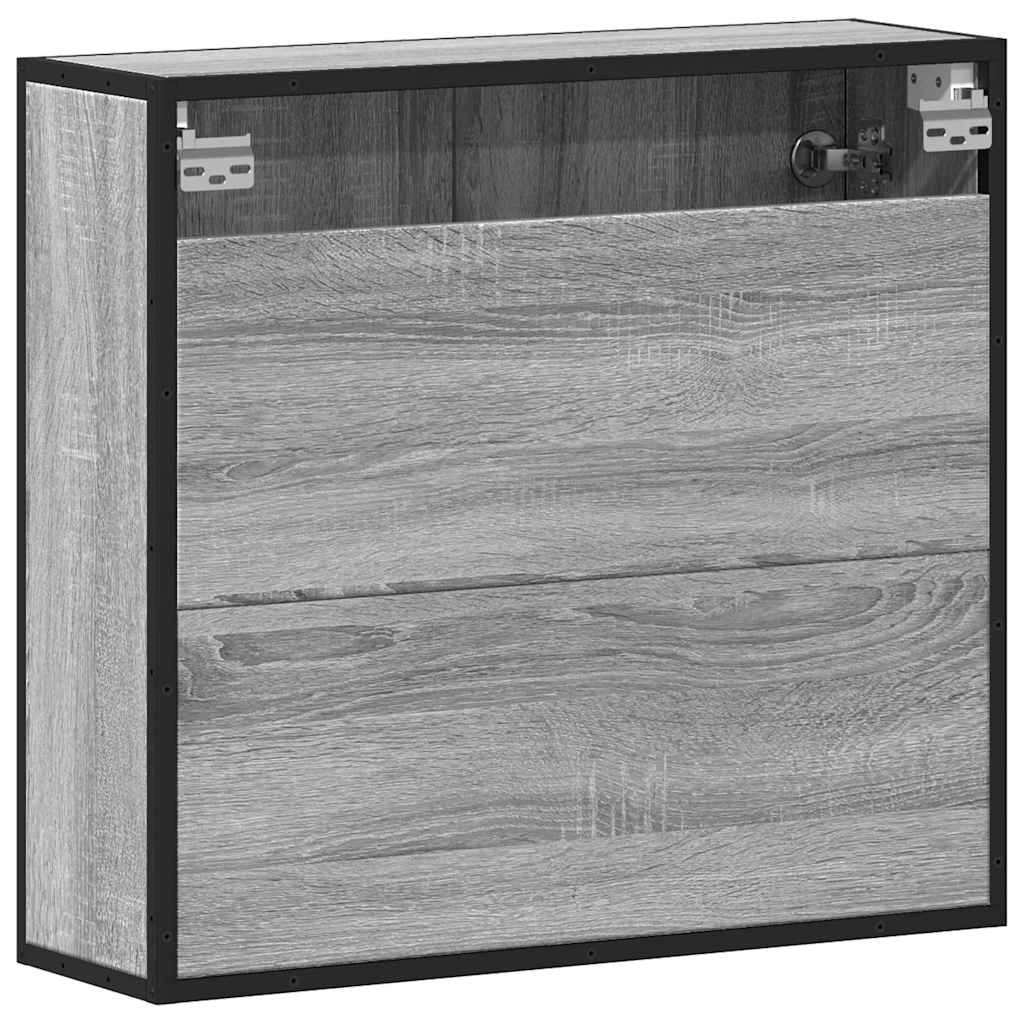 vidaXL Bathroom Mirror Cabinet Grey Sonoma 65x20x60 cm Engineered Wood