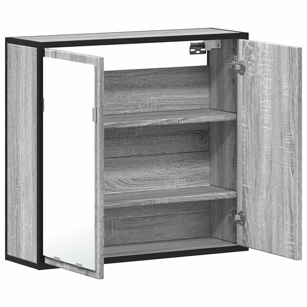 vidaXL Bathroom Mirror Cabinet Grey Sonoma 65x20x60 cm Engineered Wood