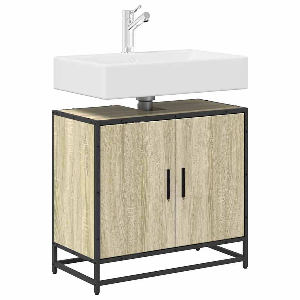 vidaXL Bathroom Sink Cabinet Sonoma Oak 65x33x60 cm Engineered Wood