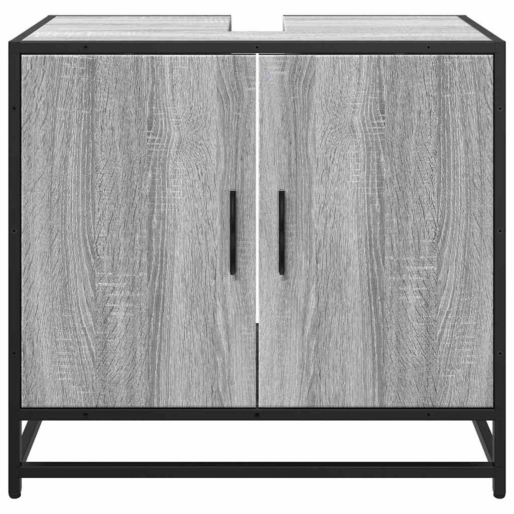 vidaXL Bathroom Sink Cabinet Grey Sonoma 65x33x60 cm Engineered Wood