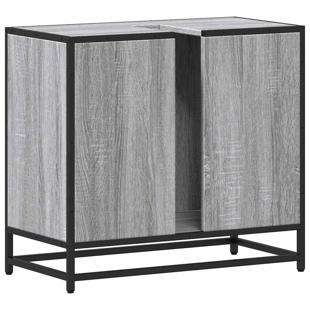 vidaXL Bathroom Sink Cabinet Grey Sonoma 65x33x60 cm Engineered Wood