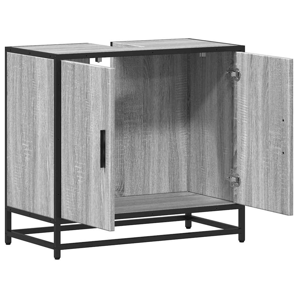 vidaXL Bathroom Sink Cabinet Grey Sonoma 65x33x60 cm Engineered Wood