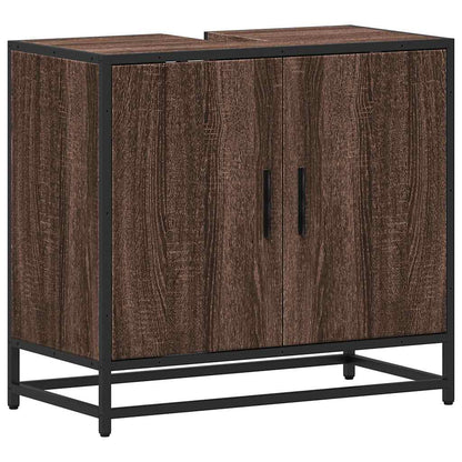 vidaXL Bathroom Sink Cabinet Brown Oak 65x33x60 cm Engineered Wood