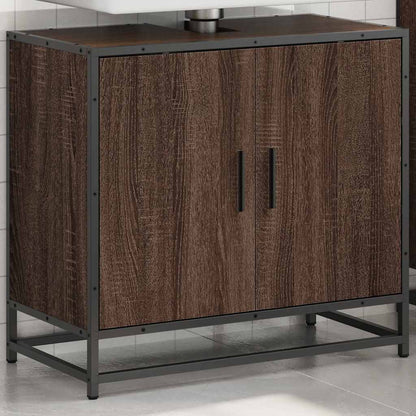 vidaXL Bathroom Sink Cabinet Brown Oak 65x33x60 cm Engineered Wood