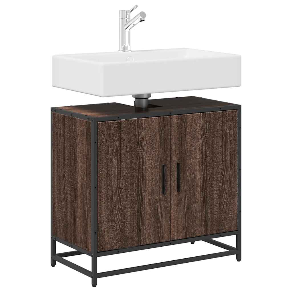 vidaXL Bathroom Sink Cabinet Brown Oak 65x33x60 cm Engineered Wood