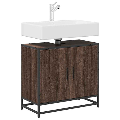 vidaXL Bathroom Sink Cabinet Brown Oak 65x33x60 cm Engineered Wood