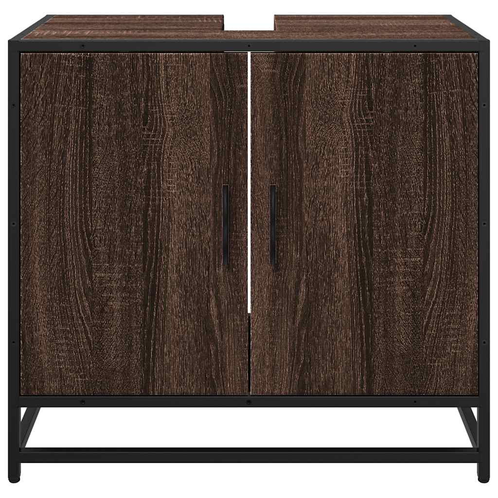 vidaXL Bathroom Sink Cabinet Brown Oak 65x33x60 cm Engineered Wood