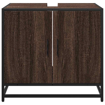vidaXL Bathroom Sink Cabinet Brown Oak 65x33x60 cm Engineered Wood