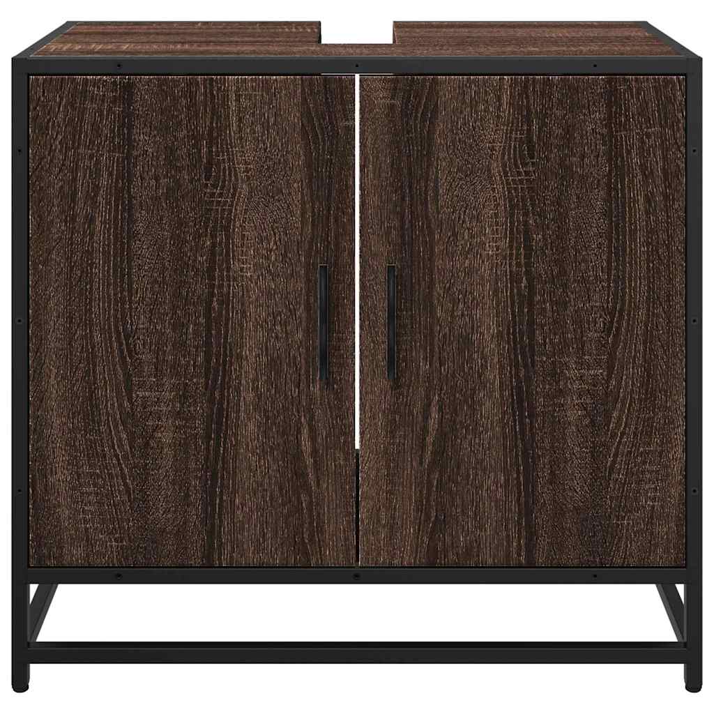 vidaXL Bathroom Sink Cabinet Brown Oak 65x33x60 cm Engineered Wood