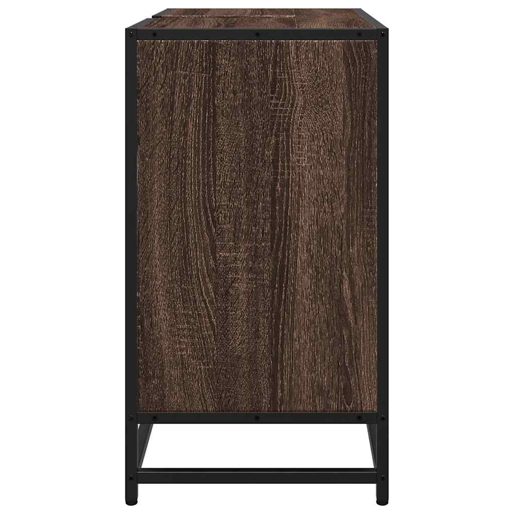 vidaXL Bathroom Sink Cabinet Brown Oak 65x33x60 cm Engineered Wood