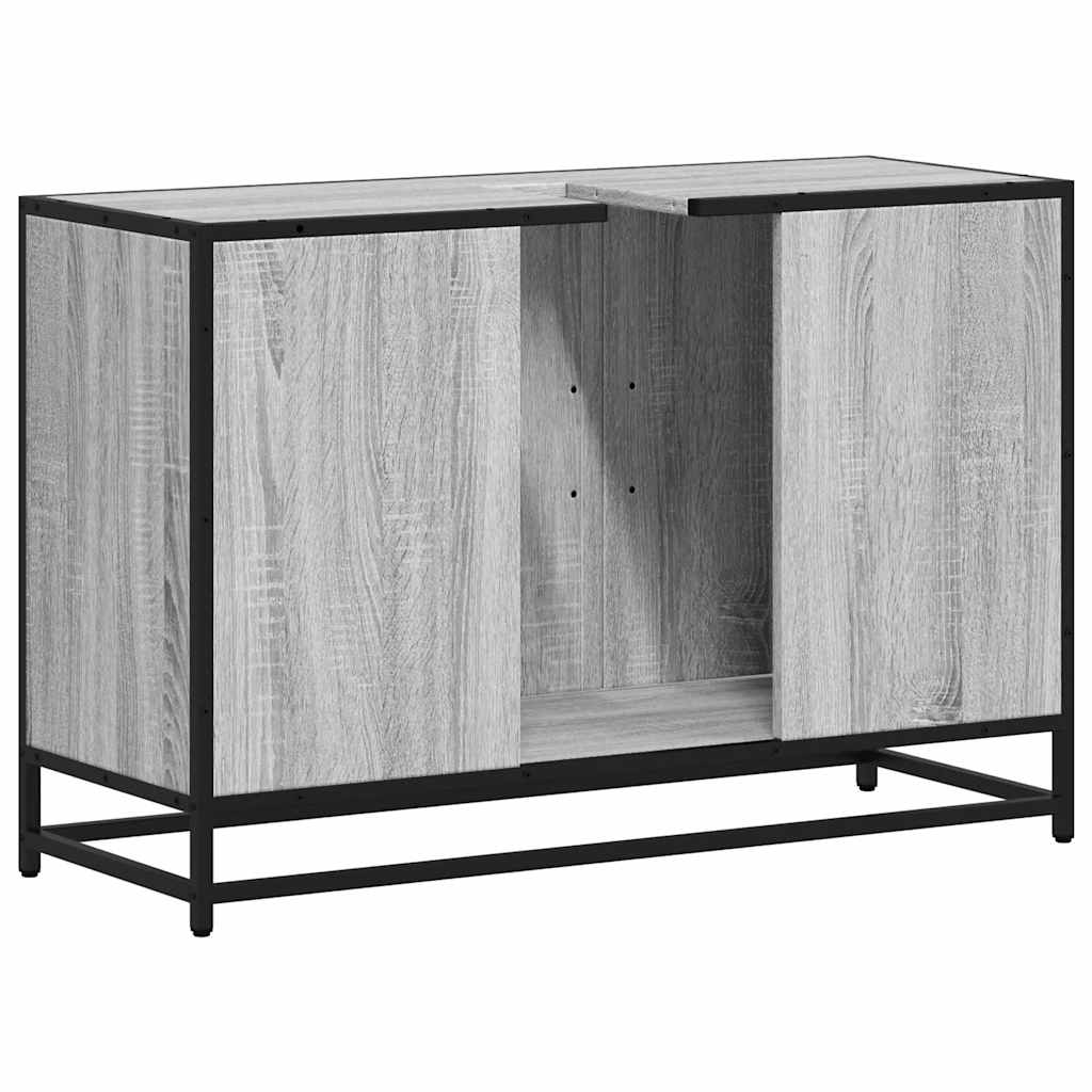 vidaXL Bathroom Sink Cabinet Grey Sonoma 90x33x60 cm Engineered Wood