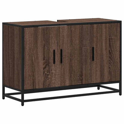 vidaXL Bathroom Sink Cabinet Brown Oak 90x33x60 cm Engineered Wood