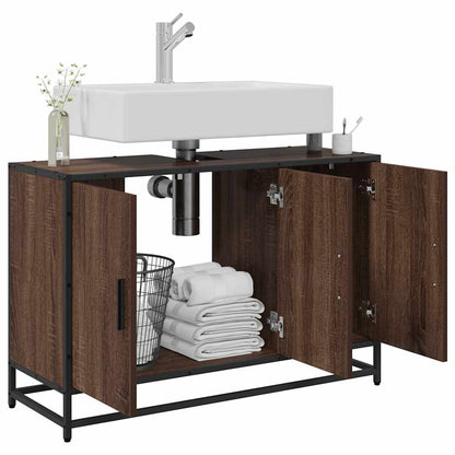 vidaXL Bathroom Sink Cabinet Brown Oak 90x33x60 cm Engineered Wood