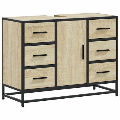 vidaXL Bathroom Sink Cabinet Sonoma Oak 80x33x60 cm Engineered Wood
