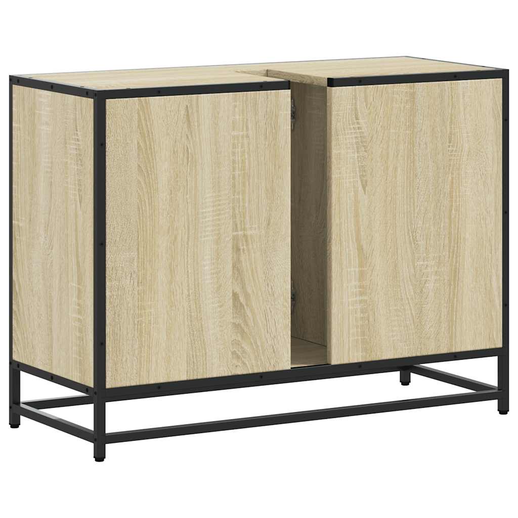 vidaXL Bathroom Sink Cabinet Sonoma Oak 80x33x60 cm Engineered Wood