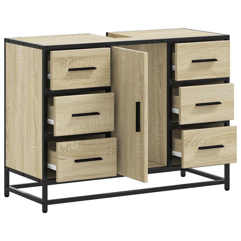 vidaXL Bathroom Sink Cabinet Sonoma Oak 80x33x60 cm Engineered Wood