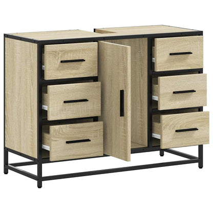 vidaXL Bathroom Sink Cabinet Sonoma Oak 80x33x60 cm Engineered Wood