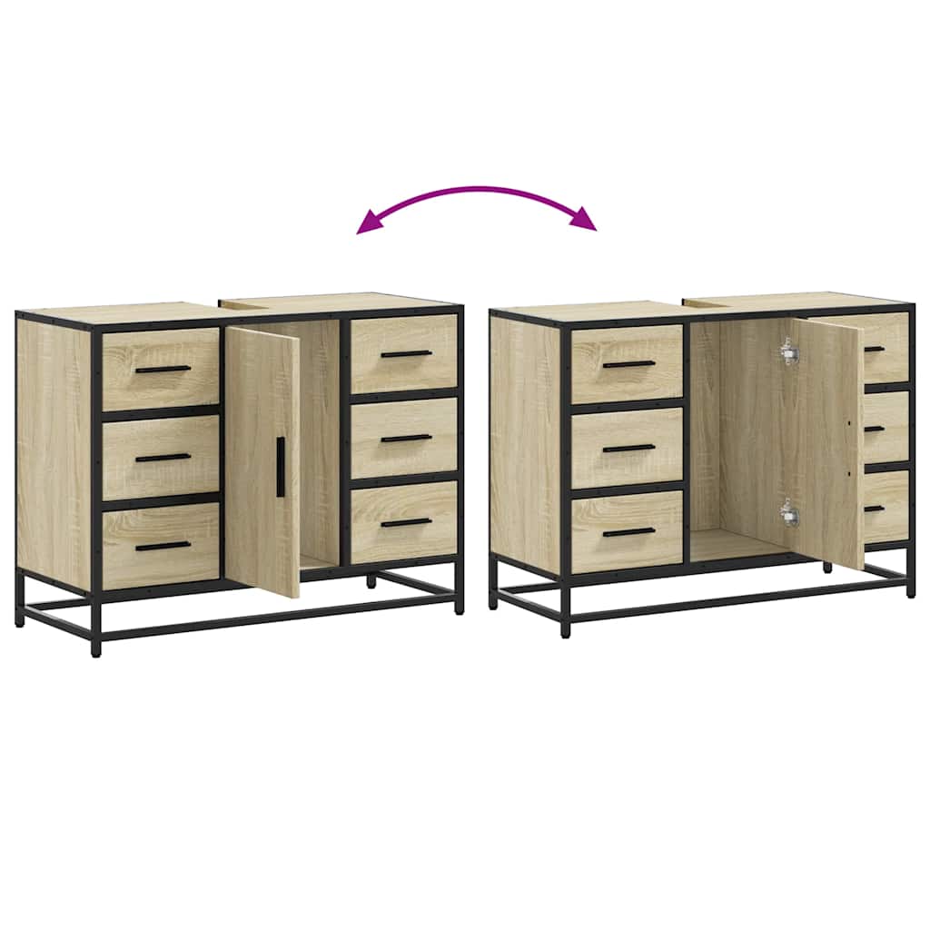 vidaXL Bathroom Sink Cabinet Sonoma Oak 80x33x60 cm Engineered Wood