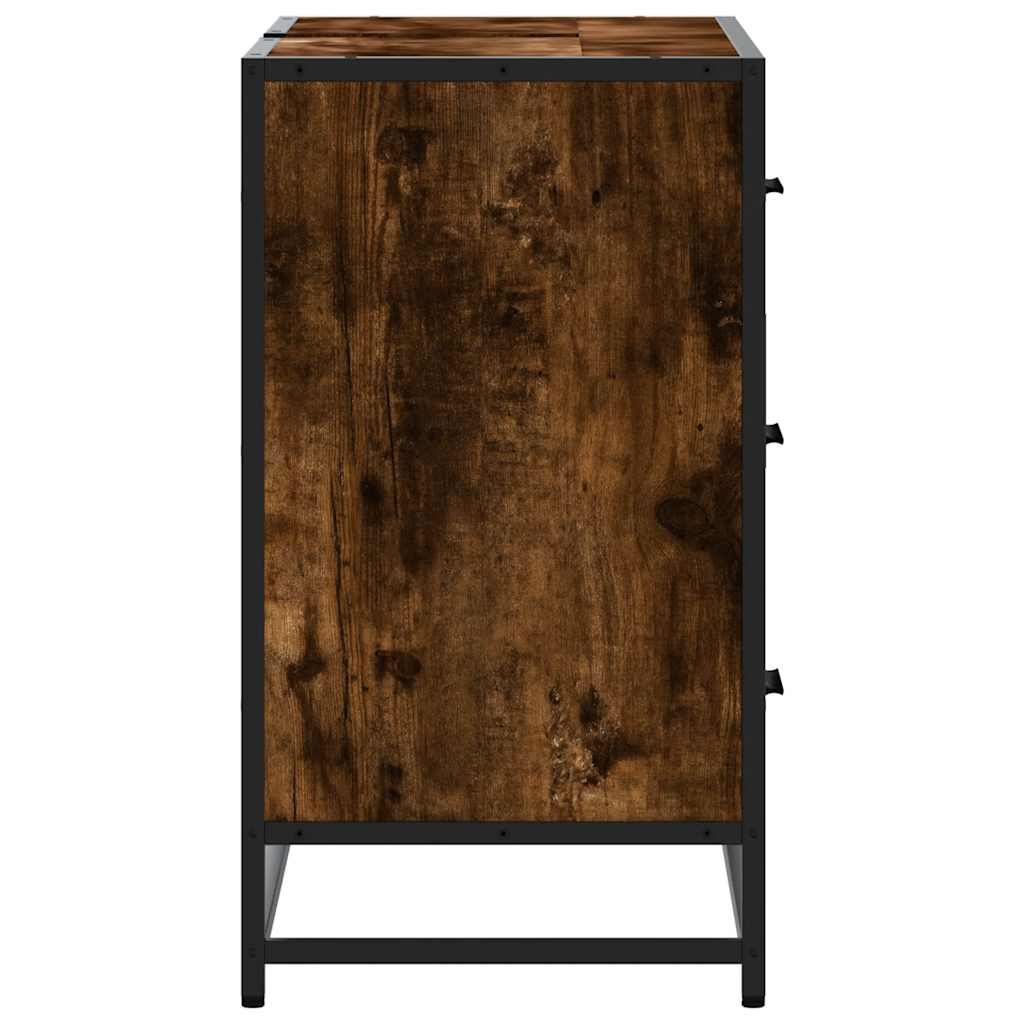 vidaXL Bathroom Sink Cabinet Smoked Oak 80x33x60 cm Engineered Wood