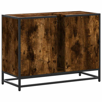 vidaXL Bathroom Sink Cabinet Smoked Oak 80x33x60 cm Engineered Wood