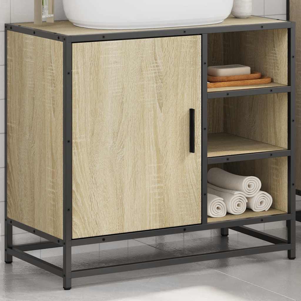 vidaXL Bathroom Sink Cabinet Sonoma Oak 65x33x60 cm Engineered Wood