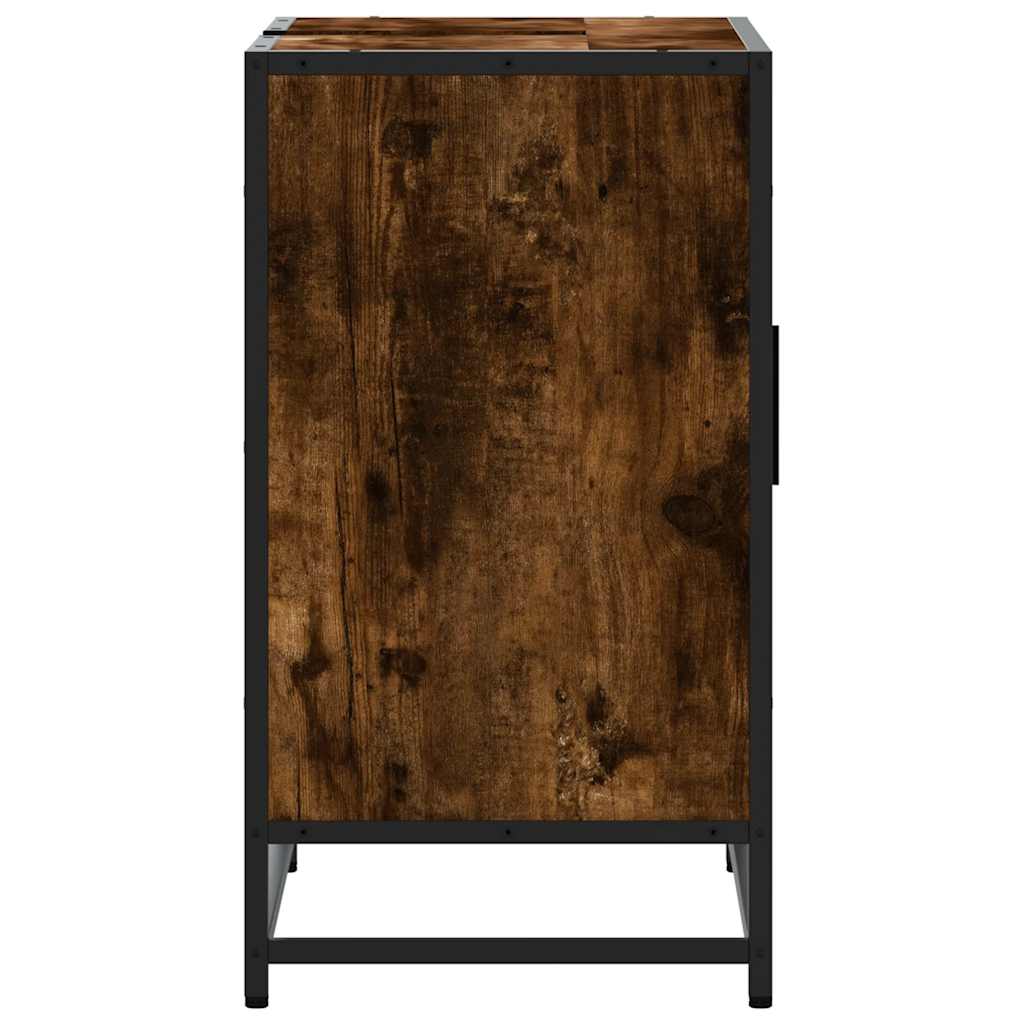 vidaXL Bathroom Sink Cabinet Smoked Oak 65x33x60 cm Engineered Wood