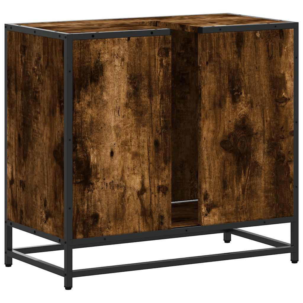 vidaXL Bathroom Sink Cabinet Smoked Oak 65x33x60 cm Engineered Wood