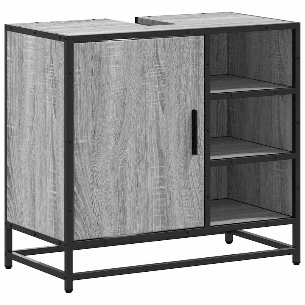 vidaXL Bathroom Sink Cabinet Grey Sonoma 65x33x60 cm Engineered Wood