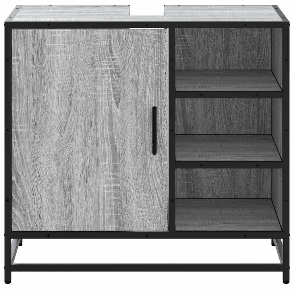 vidaXL Bathroom Sink Cabinet Grey Sonoma 65x33x60 cm Engineered Wood