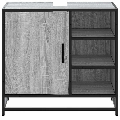vidaXL Bathroom Sink Cabinet Grey Sonoma 65x33x60 cm Engineered Wood