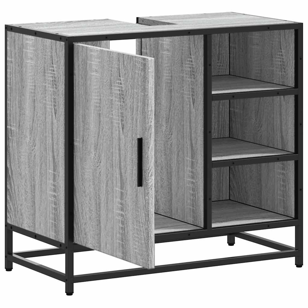 vidaXL Bathroom Sink Cabinet Grey Sonoma 65x33x60 cm Engineered Wood