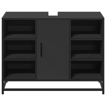 vidaXL Bathroom Sink Cabinet Black 80x33x60 cm Engineered Wood