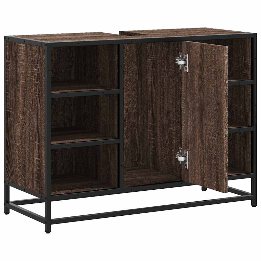 vidaXL Bathroom Sink Cabinet Brown Oak 80x33x60 cm Engineered Wood