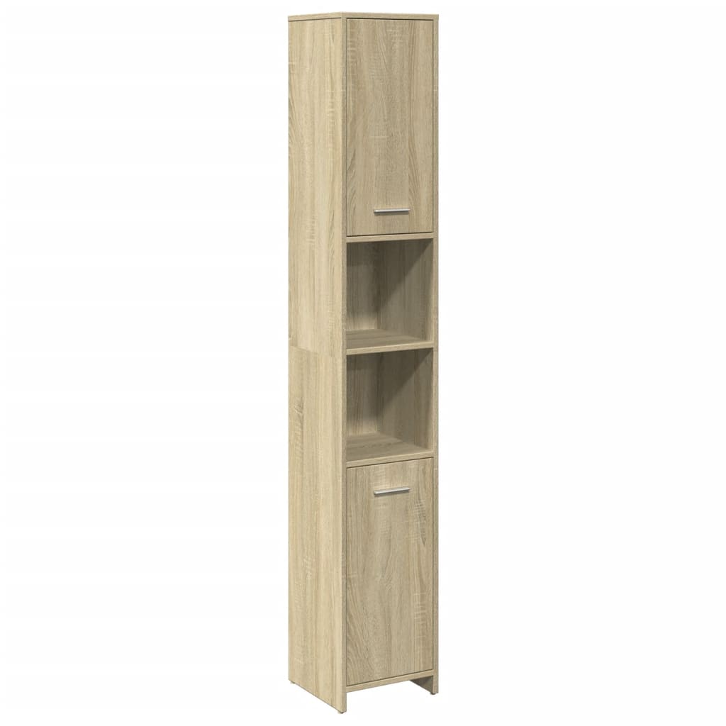 vidaXL Bathroom Cabinet Sonoma Oak 30x30x183,5 cm Engineered Wood