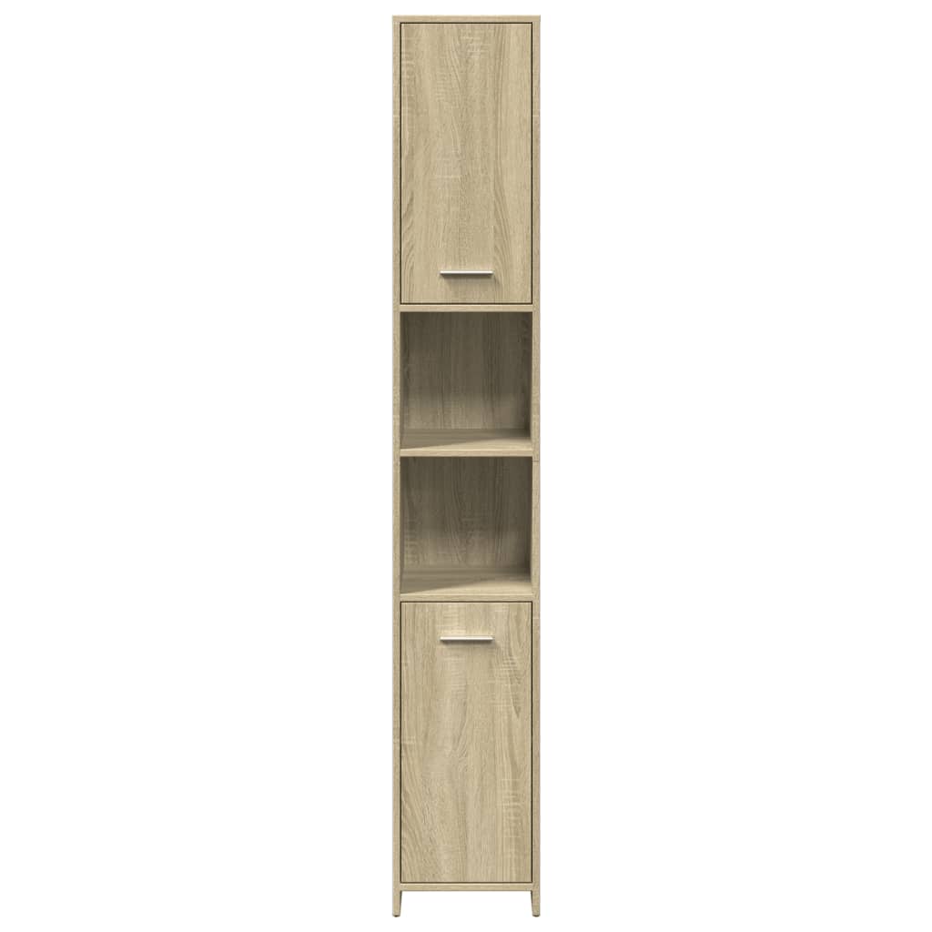 vidaXL Bathroom Cabinet Sonoma Oak 30x30x183,5 cm Engineered Wood