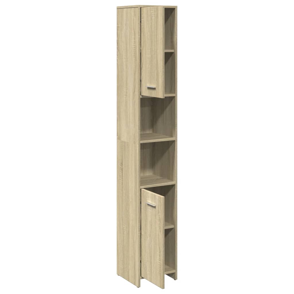 vidaXL Bathroom Cabinet Sonoma Oak 30x30x183,5 cm Engineered Wood