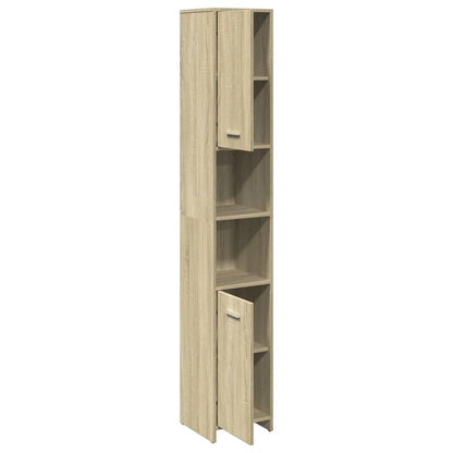 vidaXL Bathroom Cabinet Sonoma Oak 30x30x183,5 cm Engineered Wood