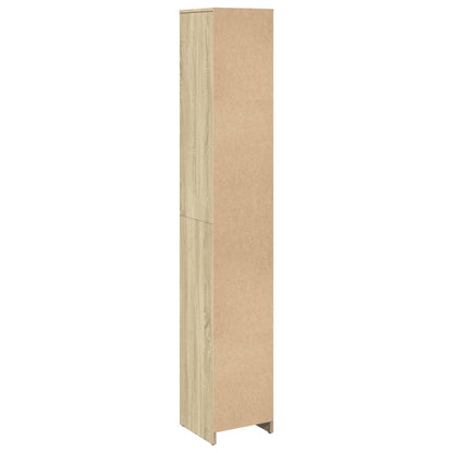 vidaXL Bathroom Cabinet Sonoma Oak 30x30x183,5 cm Engineered Wood