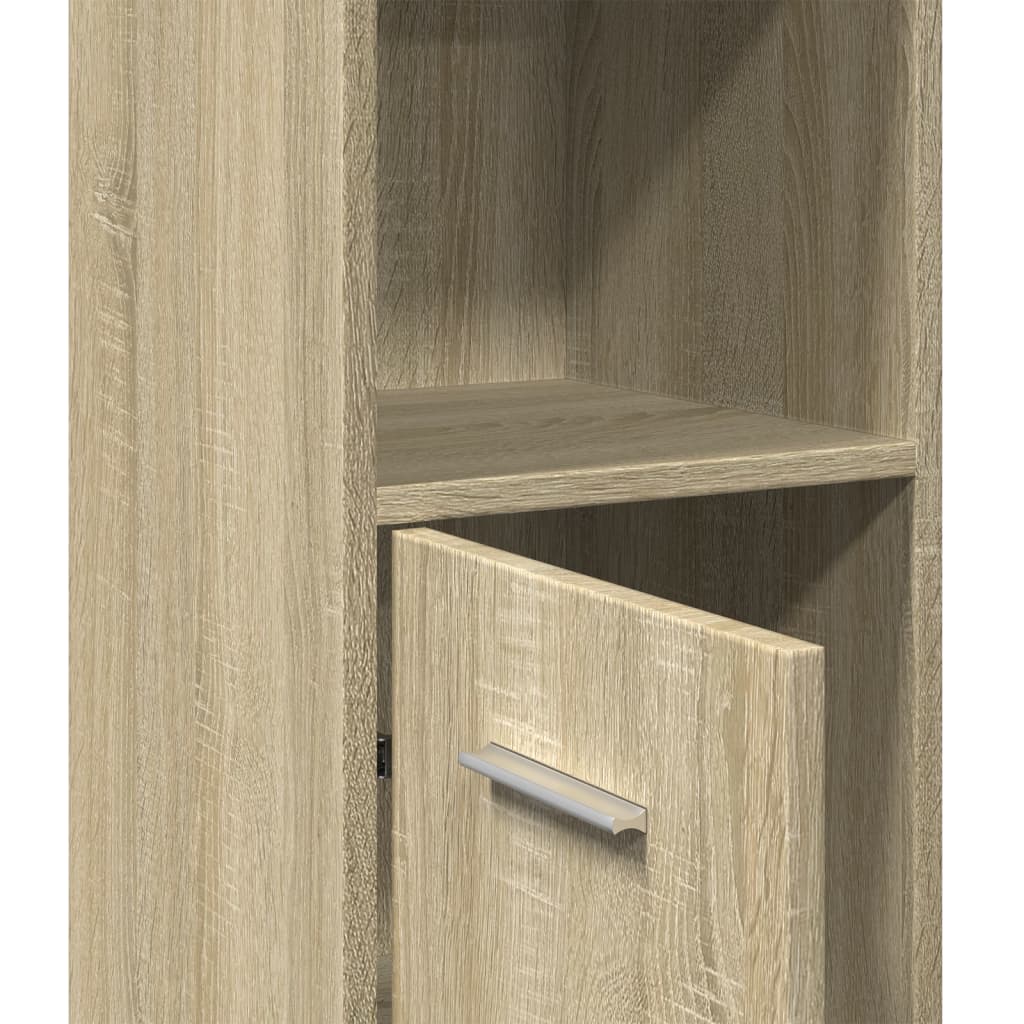 vidaXL Bathroom Cabinet Sonoma Oak 30x30x183,5 cm Engineered Wood