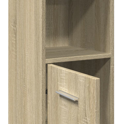 vidaXL Bathroom Cabinet Sonoma Oak 30x30x183,5 cm Engineered Wood
