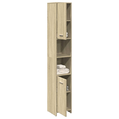 vidaXL Bathroom Cabinet Sonoma Oak 30x30x183,5 cm Engineered Wood