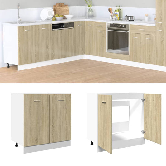 vidaXL Bottom Cabinet "Lyon" Sonoma Oak 80x46x81,5 cm Engineered Wood