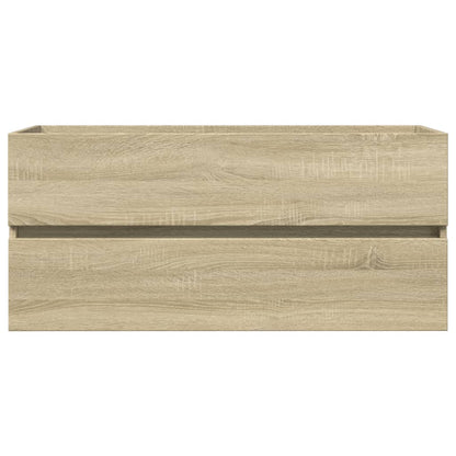 vidaXL Bathroom Sink Cabinet Sonoma Oak 100x38.5x45 cm Engineered Wood
