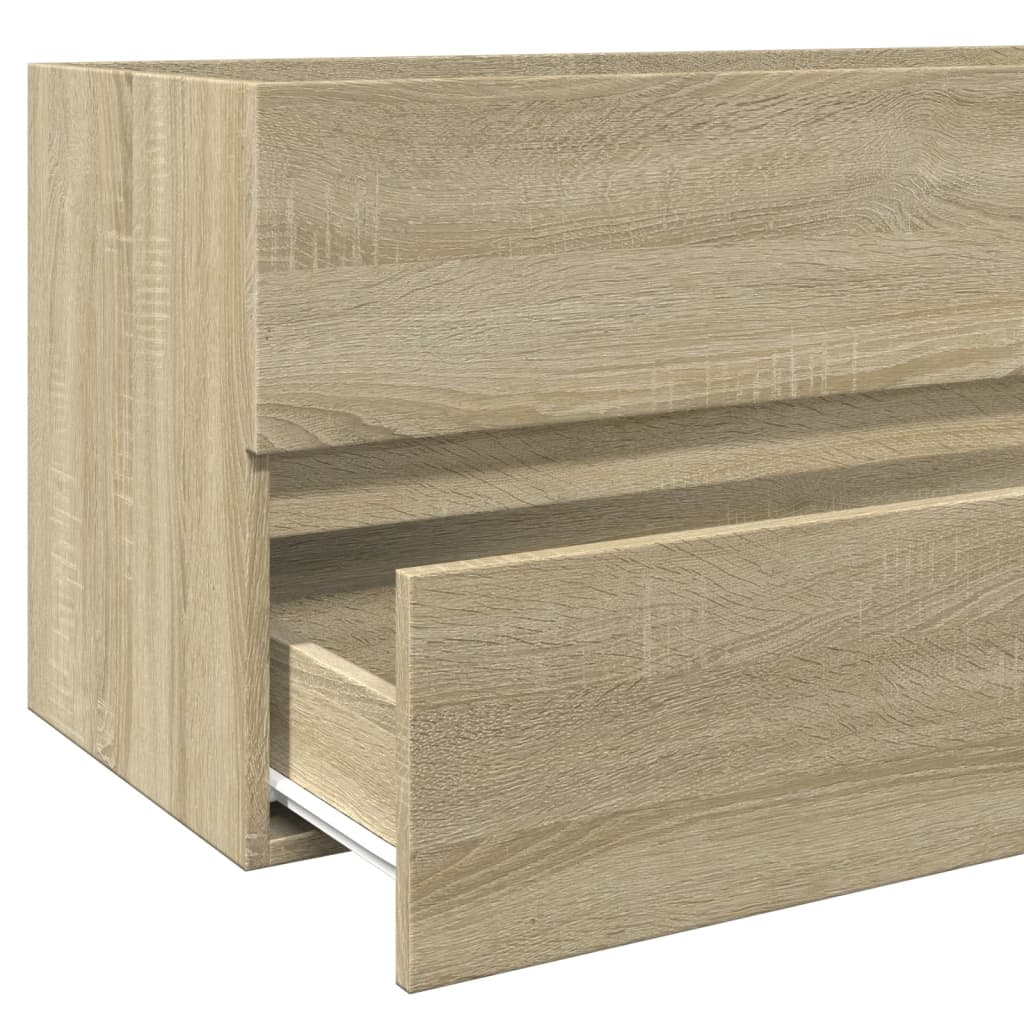 vidaXL Bathroom Sink Cabinet Sonoma Oak 100x38,5x45 cm Engineered Wood