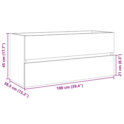 vidaXL Bathroom Sink Cabinet Sonoma Oak 100x38.5x45 cm Engineered Wood