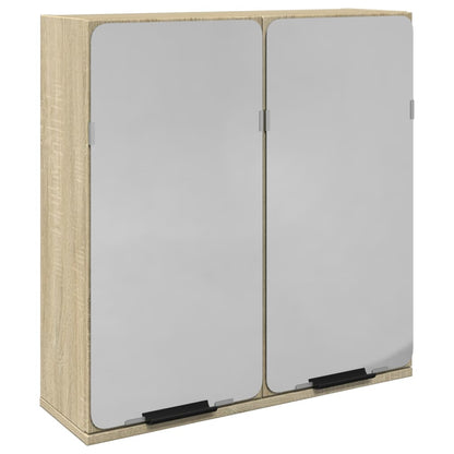 vidaXL Bathroom Mirror Cabinet Sonoma Oak 64.5x20x66.5 cm Engineered Wood