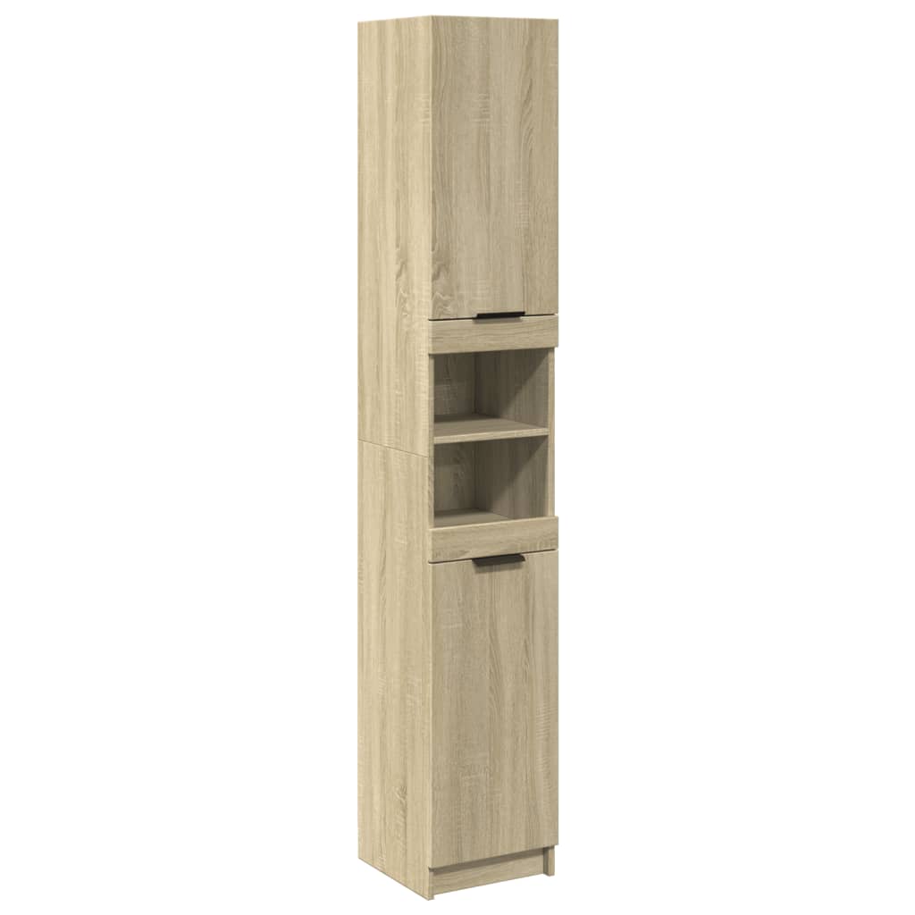 vidaXL Bathroom Cabinet Sonoma Oak 32x34x188,5 cm Engineered Wood