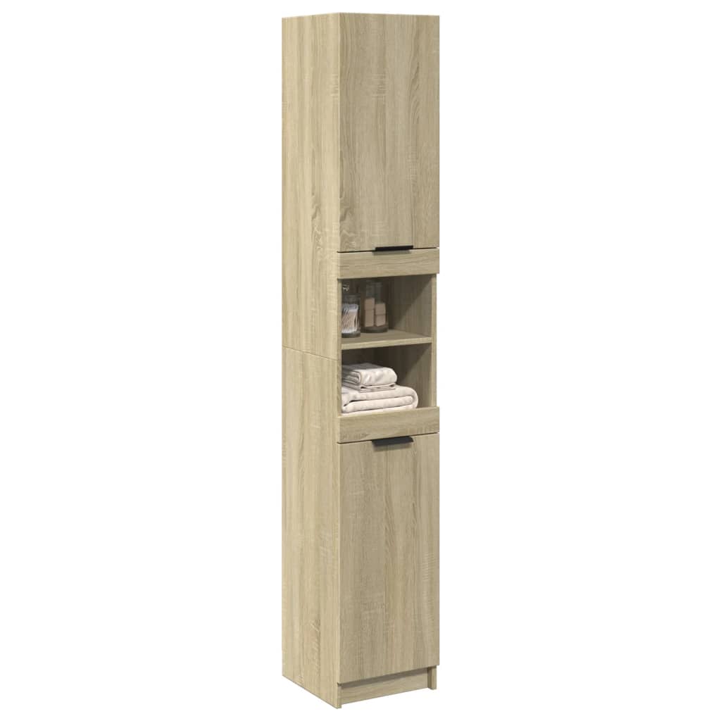 vidaXL Bathroom Cabinet Sonoma Oak 32x34x188,5 cm Engineered Wood