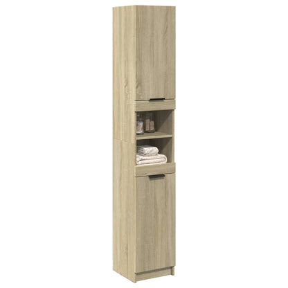 vidaXL Bathroom Cabinet Sonoma Oak 32x34x188,5 cm Engineered Wood